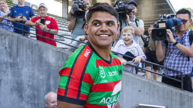 Latrell Mitchell after announcing his signing with South Sydney.