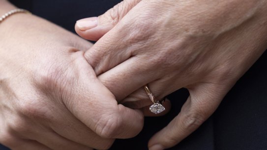 Jodie Haydon wears her new ring.