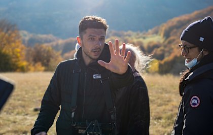 “I wouldn’t even have called myself a filmmaker; I was just unemployed”: Writer-director Goran Stolevski on the set of You Won’t Be Alone in Serbia.