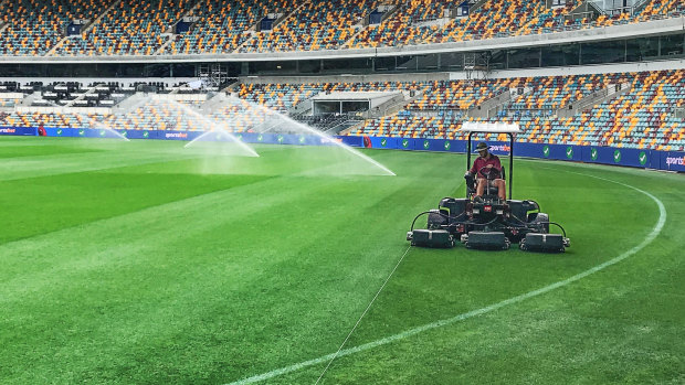 Preparations for the AFL grand final are well under way at the Gabba.
