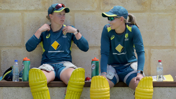Breather: Meg Lanning (right) and Alyssa Healy are among the Australians ready to enjoy a break from the game.
