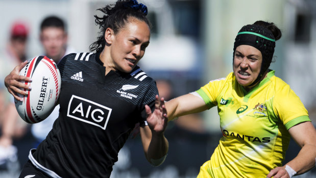 Left for dead: The Aussie women ran out of puff against arch-rivals New Zealand at Langford in Canada last month. 