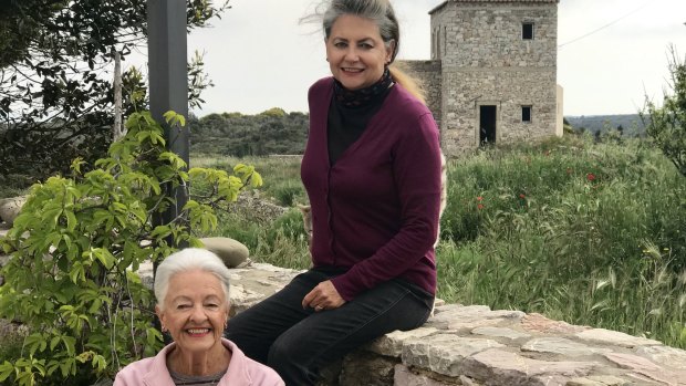 Author Susan Johnson and her mother Barbara at their new home on Kythera.