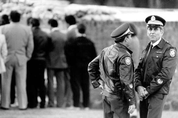 The scene at Pinegrove Cemetery, Eastern Creek. May 27, 1987.