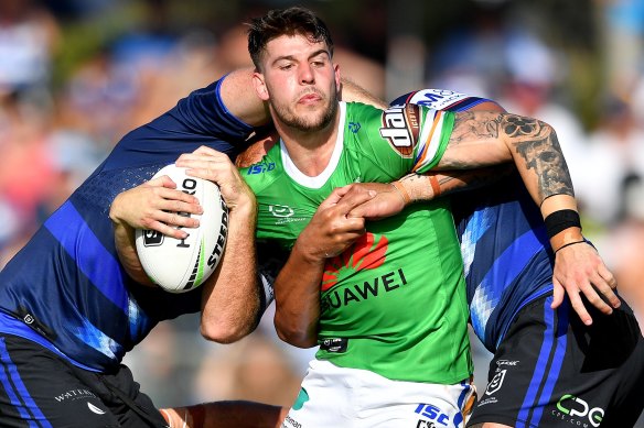 Troubled centre Curtis Scott makes his first appearance for the Raiders.
