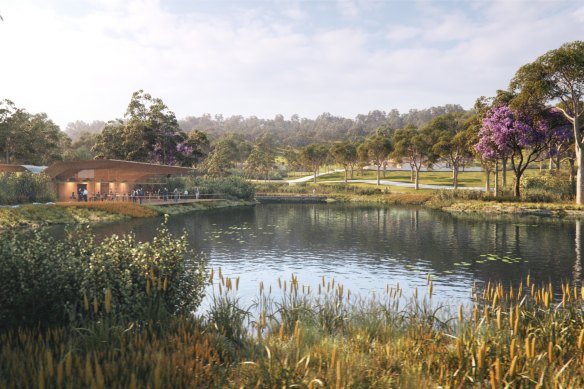 An artist’s impression of Macarthur Memorial Park.