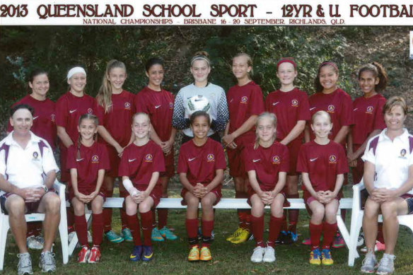 Young guns: Mary Fowler (middle, front row) and Ciara (back, second from right) in the Queensland under-12 schoolgirls team in 2012.