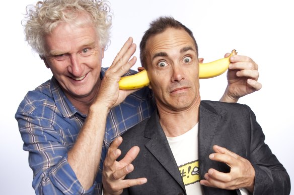 Griffiths (right) and illustrator Terry Denton.