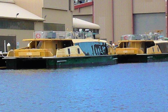 Sydney's new ferries, which won't be able to accommodate passengers on the upper deck when they pass under two bridges. 