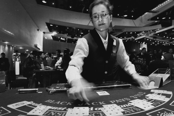 Crown Casino croupier Karen Elmsly, 1994.