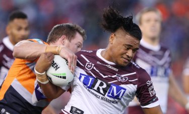 Lesson learnt: Moses Suli returned to the NRL for the match against the Knights after being stood down for a week.