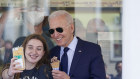 Joe Biden outside a Honey Hut Ice Cream store in Cleveland on Thursday. He says it is “time to make bold investments in our families, in our communities, in our nation”. 