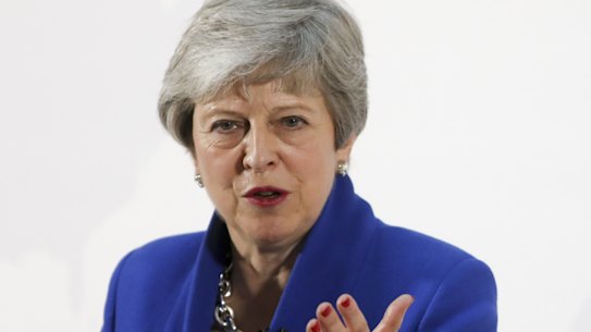 UK Prime Minister Theresa May delivers a speech setting out a new proposal for her Brexit deal.