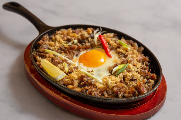 Sisig at Sizzling Fillo, Lidcombe.