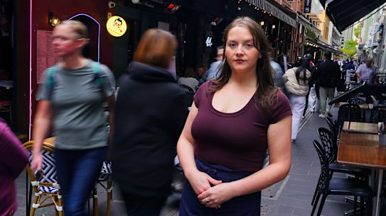 Elizabeth Coyle, a migrant hospitality worker, has spoken up about working conditions in Victorian restaurants.