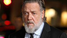 Russell Crowe attends the "Nuremberg" premiere during 2025 AFI FEST at TCL Chinese Theater on October 24, 2025 in Hollywood, California.