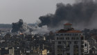 Smoke rises following Israeli airstrikes on Gaza City.