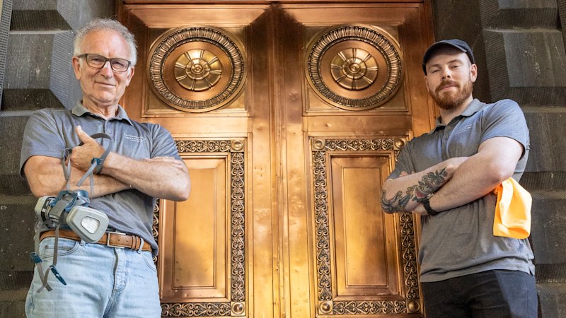 Melbourne team restores dazzle to buildings’ copper features