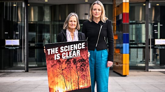 Environment Council of Central Queensland president Christine Carlisle, left, and Environmental Justice Australia lawyer Retta Berryman have launched legal action against Tanya Plibersek.