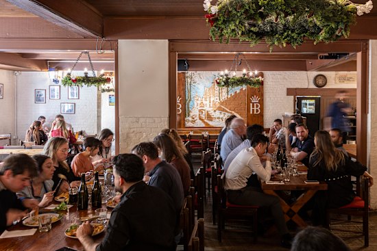 Hofbrauhaus is a boisterous and good-spirited beer hall.