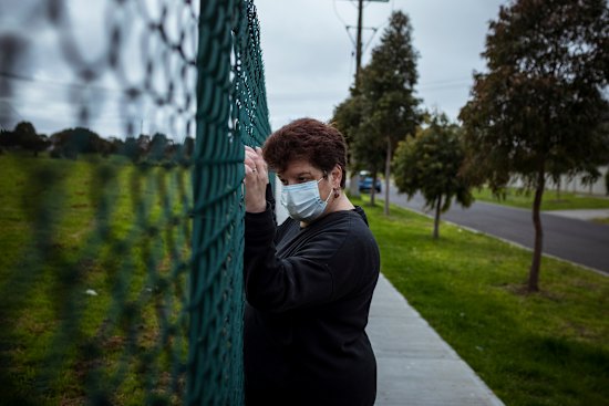 Effie Fotiadis, whose father Dimitrios was a resident at St Basil’s, outside the centre last year.