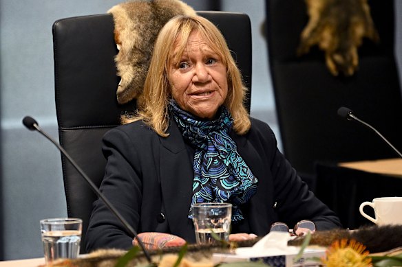 Aunty Geraldine Atkinson gives evidence to the Yoorrook Justice Commission this week.