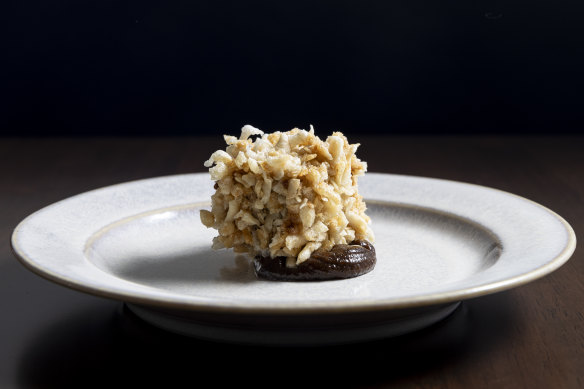 Duck croquette with an extra-cheffy crumb.