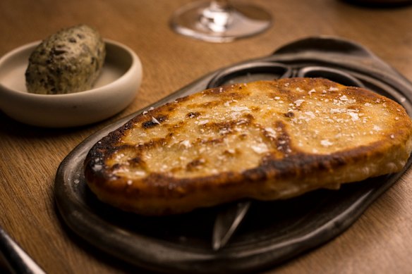 Flatbread with snail butter.