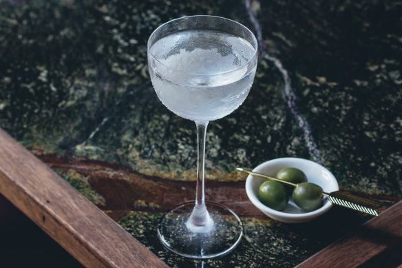 The house martini at Melbourne’s Caretaker’s Cottage comes straight from the freezer.