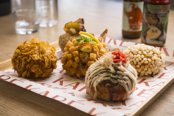 Assorted curry pans (curry-filled bread puffs).