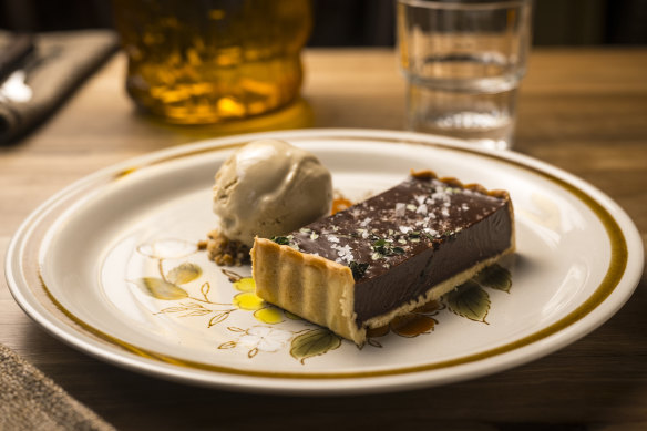 Chocolate tart comes with stout ice-cream.