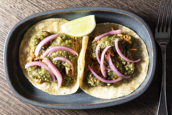 Cochinita pibil (pork) tacos.