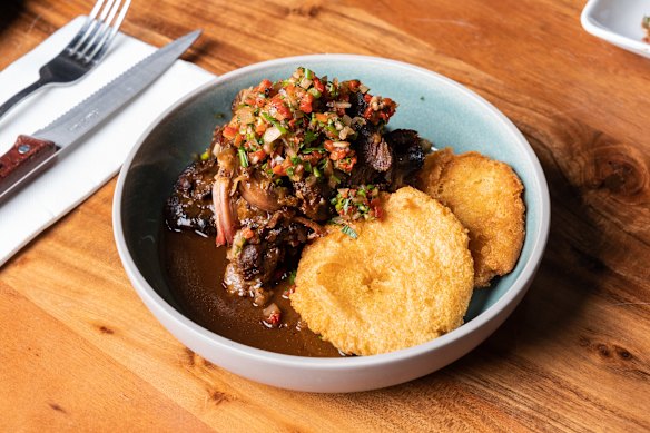 Bluestone serves its barbecue with arepas (maize flatbread)