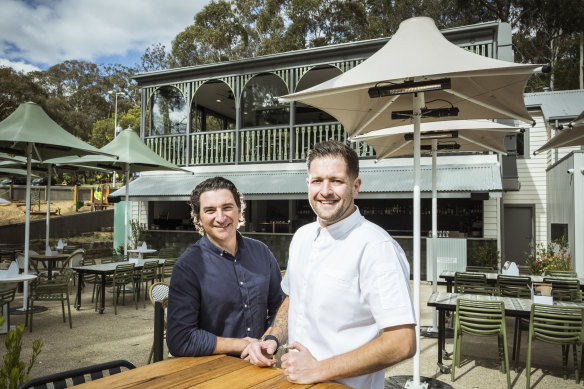 Studley Park Boathouse head of wine Matt Skinner (left) and executive chef Christian Abbott.