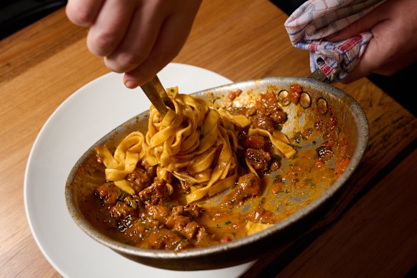 Bottega in Melbourne’s CBD offers a rotating selection of handmade pastas at lunchtime.