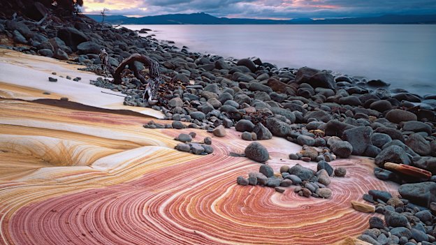 The painted cliffs of Maria Island.