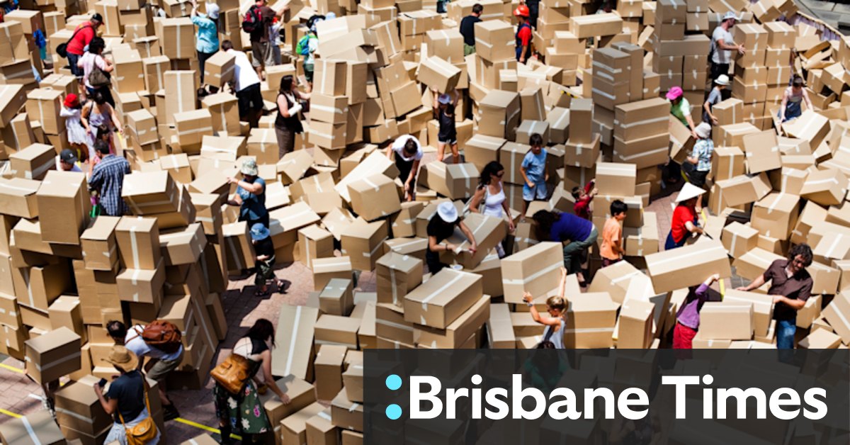 We Built This City cardboard box construction site at Melbourne's University Square Charlton - Vimarsana News