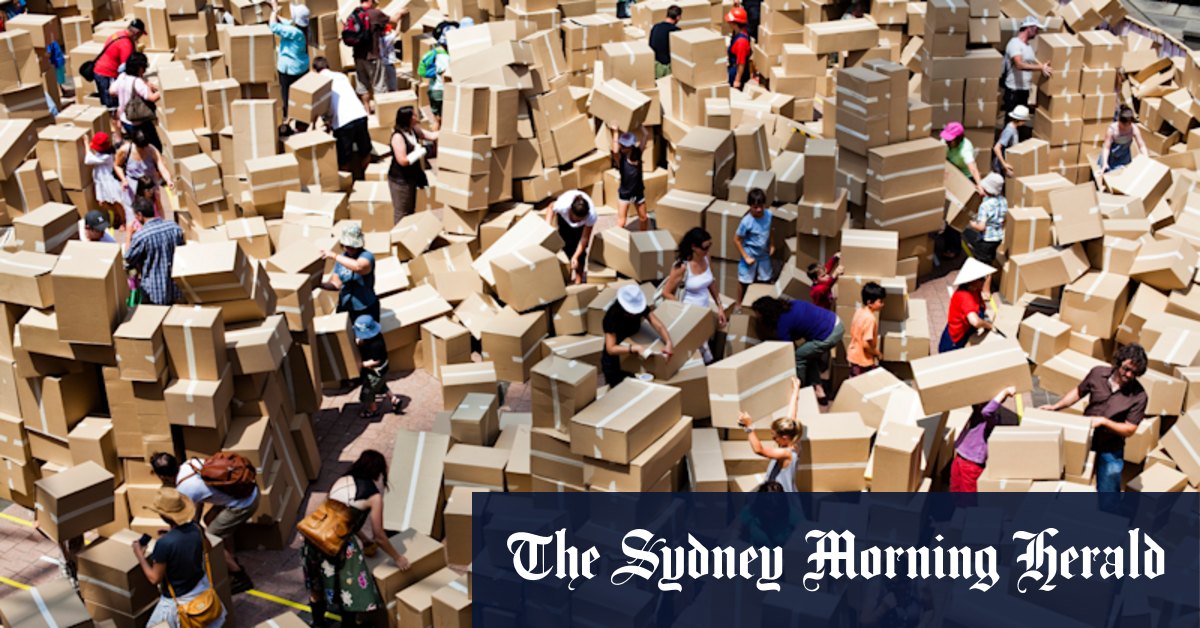 We Built This City cardboard box construction site at Melbourne's University Square Charlton - Vimarsana News