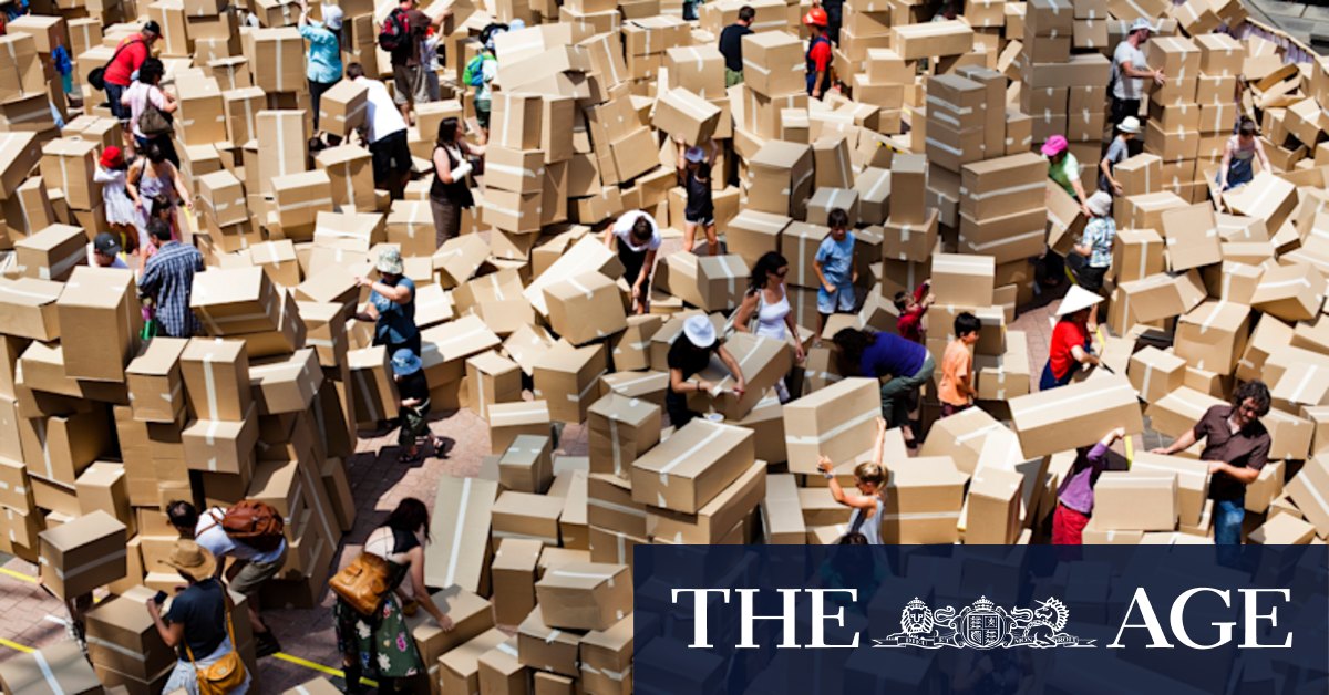 We Built This City cardboard box construction site at Melbourne's University Square Charlton - Vimarsana News