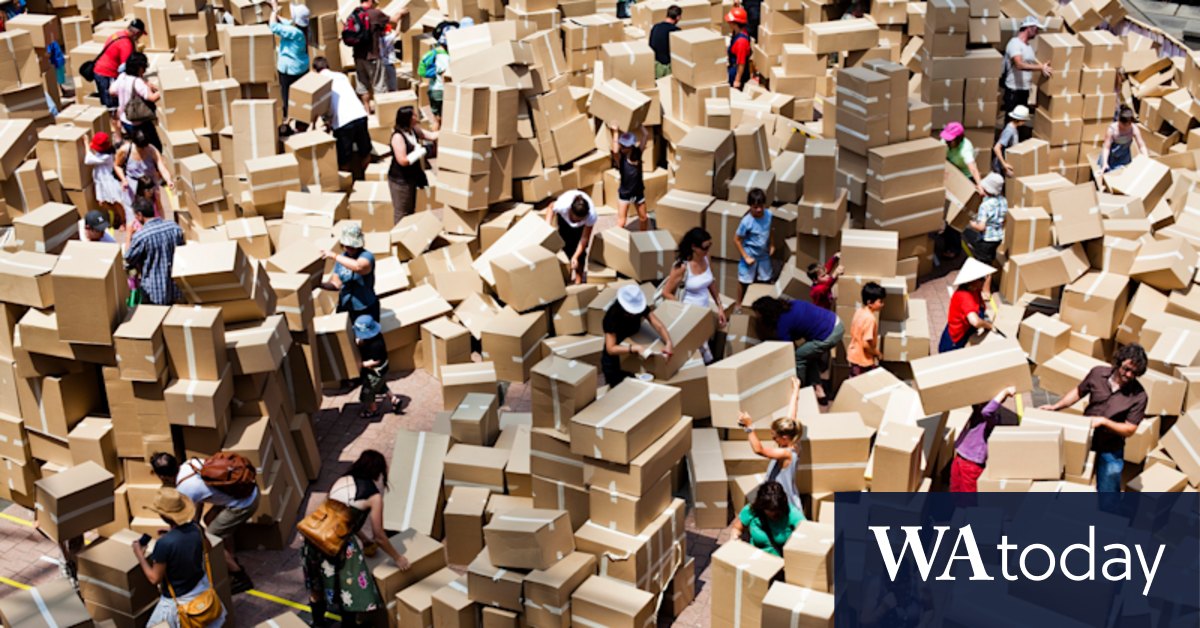 We Built This City cardboard box construction site at Melbourne's University Square Charlton - Vimarsana News