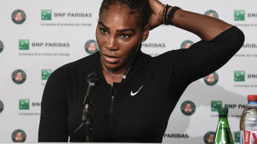 Serena Williams after pulling out of the French Open.