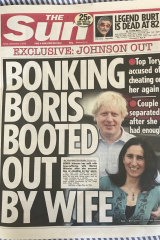 The front page of The Sun revealed that former foreign secretary Boris Johnson had separated from his wife of 25 years