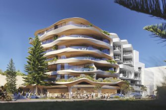 A render for the proposed development at 122 Marine Parade in Cottesloe.