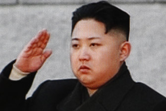 Kim Jong-il’s youngest son and successor, salutes during the funeral for his father at the end of procession outside Kumsusan Memorial Palace in Pyongyang in 2011.