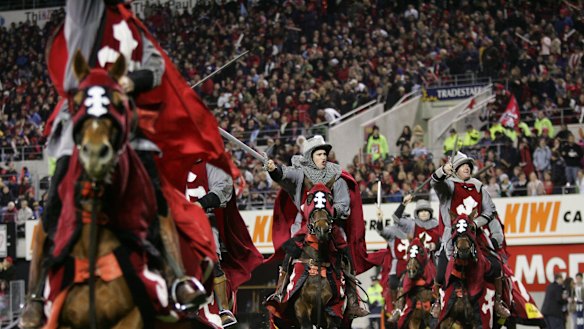 Knight off: the Crusaders are set to tone down their traditional pitch-side entertainment when they host the Brumbies in Christchurch.