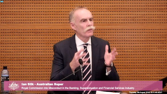 AustralianSuper chief executive Ian Silk was grilled on both the commercial and its backing of the New Daily during his testimony at the banking royal commission on Thursday.