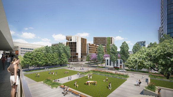 The state government released new draft images of what South Brisbane's notorious Grey and Melbourne Streets intersection could look like if Brisbane Metro was moved to beneath the Convention Centre.