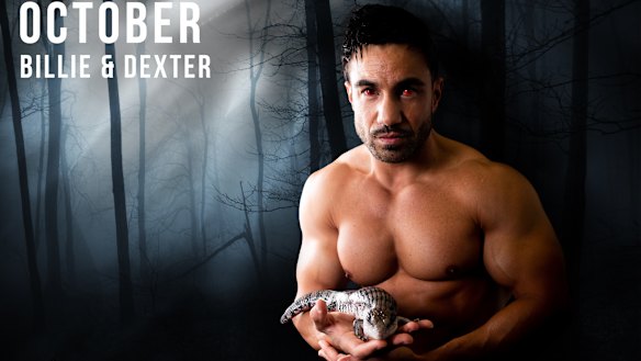 Billie and Dexter are all set for Halloween on the October page of the calendar.