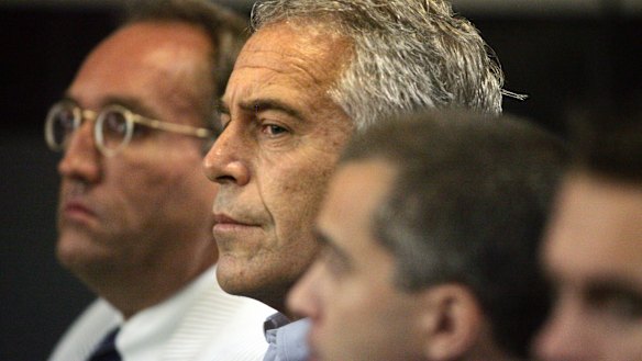 Jeffrey Epstein appears in court in West Palm Beach in 2008.