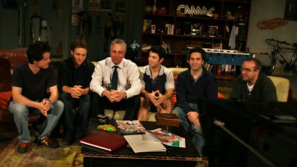 Mark Scott, CEO of the ABC, with the Chaser Team